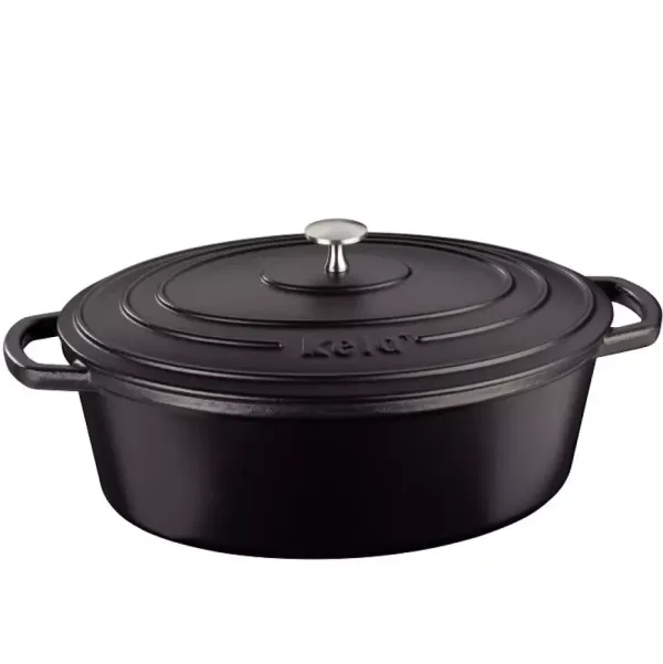 Гусятниця чавунна з кришкою KELA Calido  (12473) 33х26х12 см 6 л чорна
