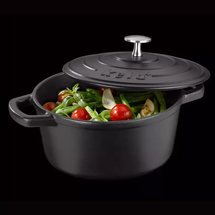 Гусятниця чавунна з кришкою KELA Calido  (12473) 33х26х12 см 6 л чорна